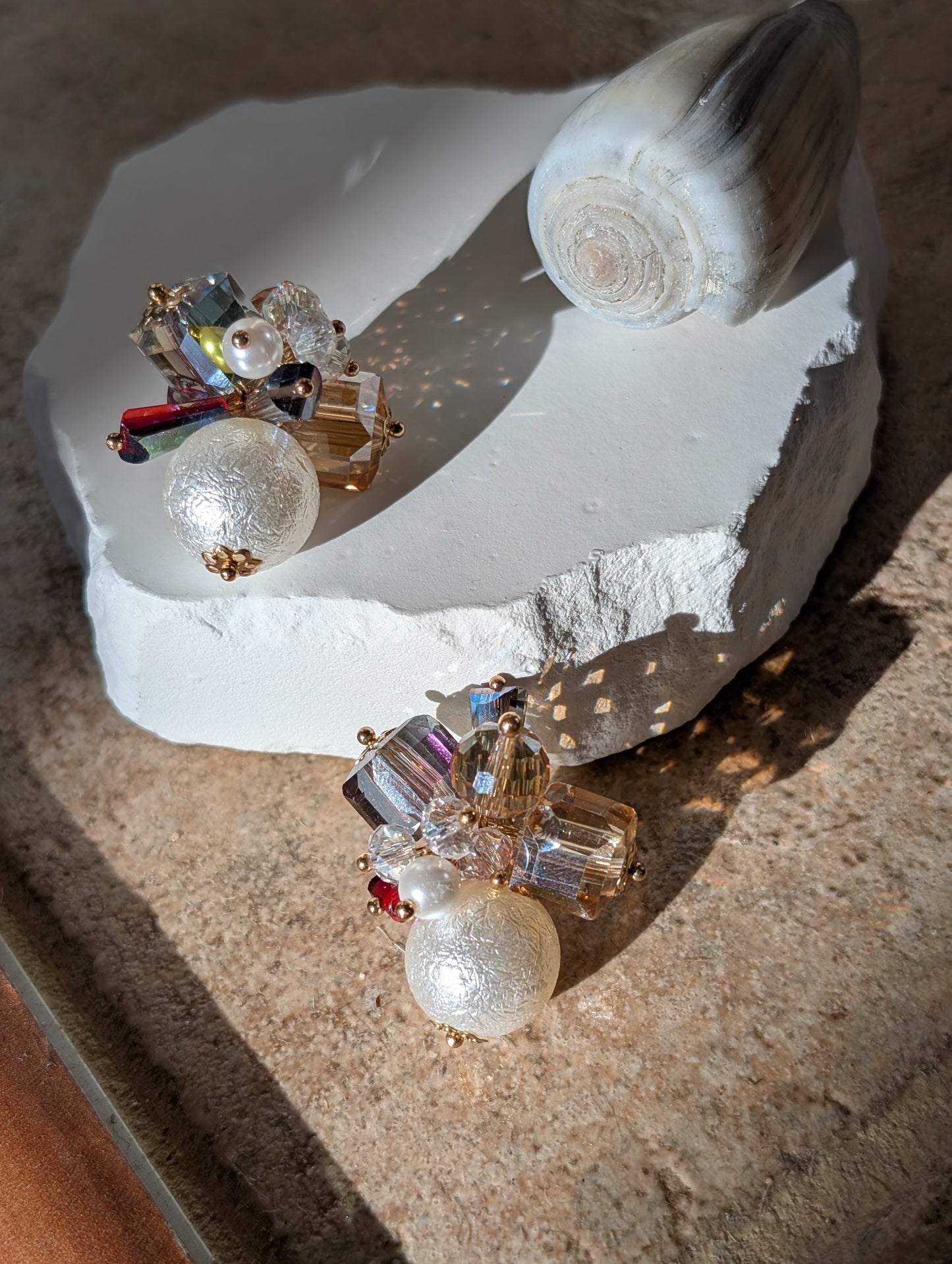 Aurora Lustre Cluster Earrings