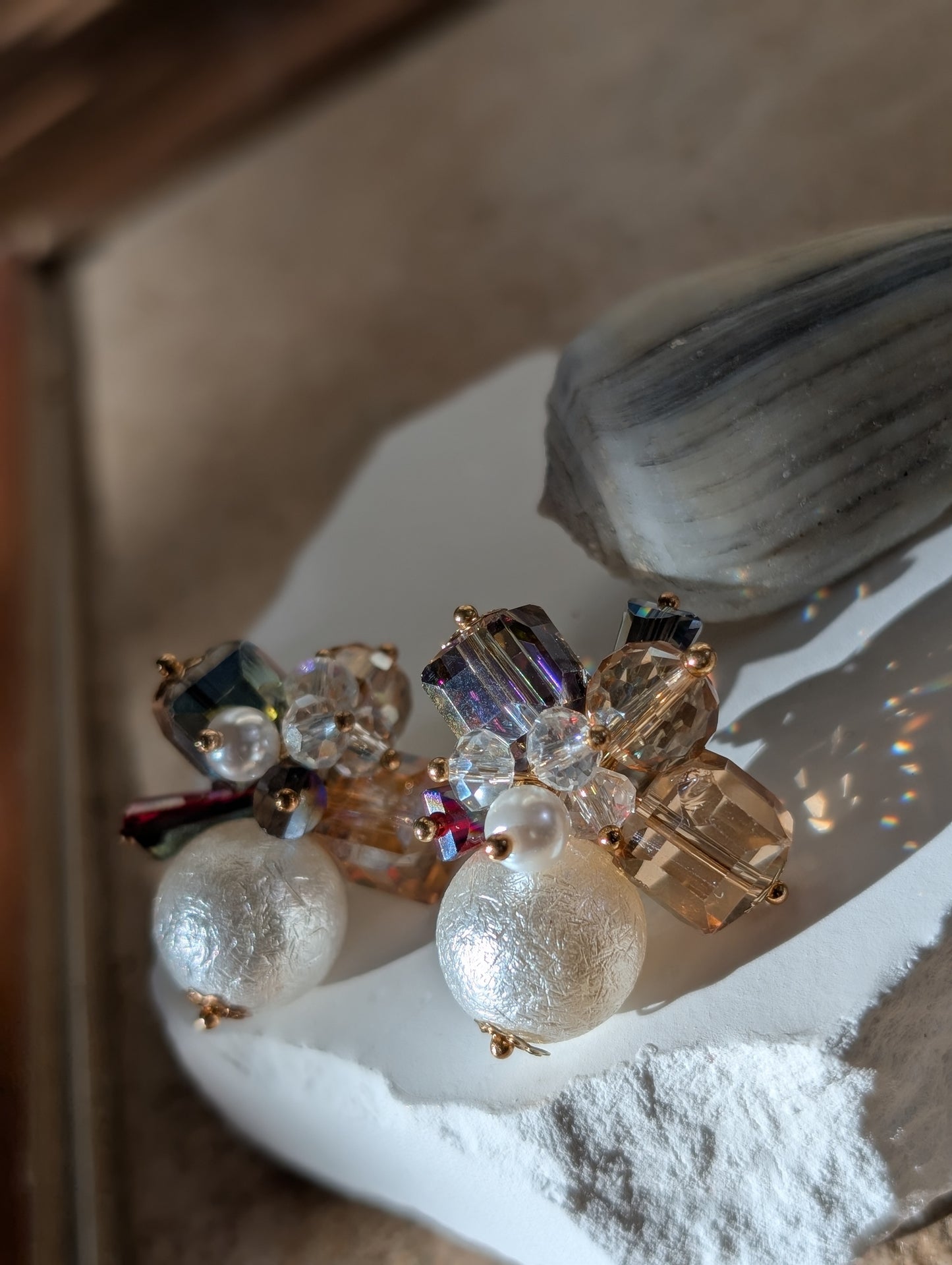 Aurora Lustre Cluster Earrings