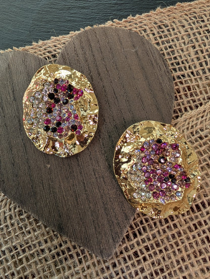 Gilded Semi Precious Stone Earrings