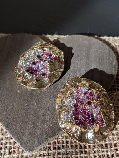 Gilded Semi Precious Stone Earrings