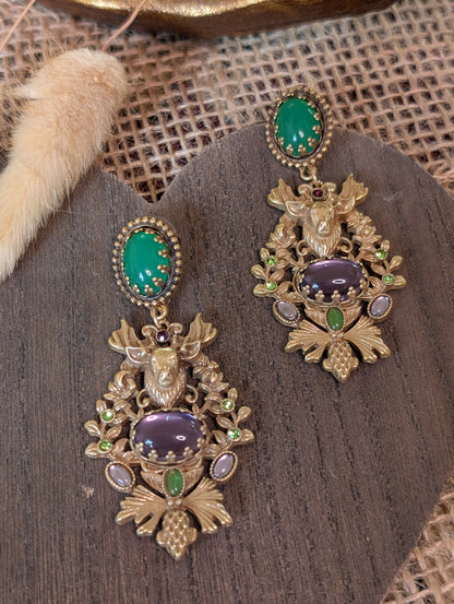 Elara Stag Drop Earrings