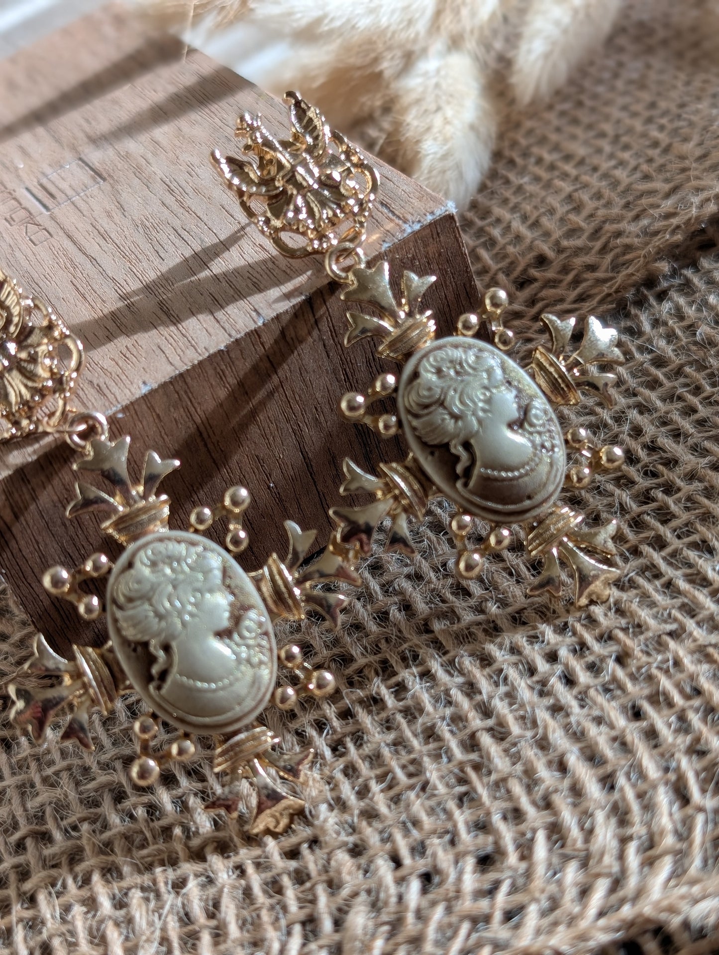 Anastasia Vintage Cameo Earrings