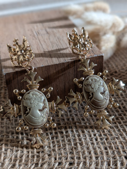 Anastasia Vintage Cameo Earrings