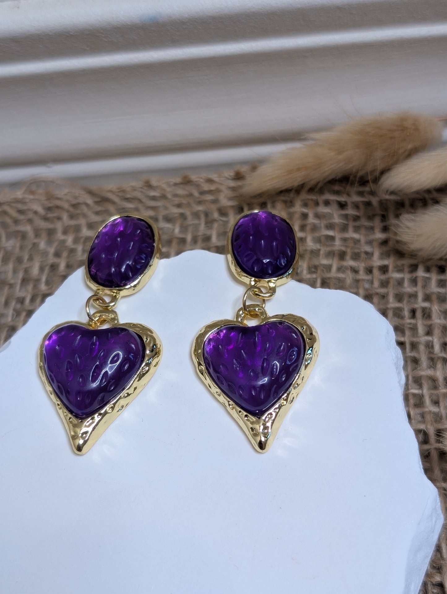 Zariah Amethyst Heart Earrings