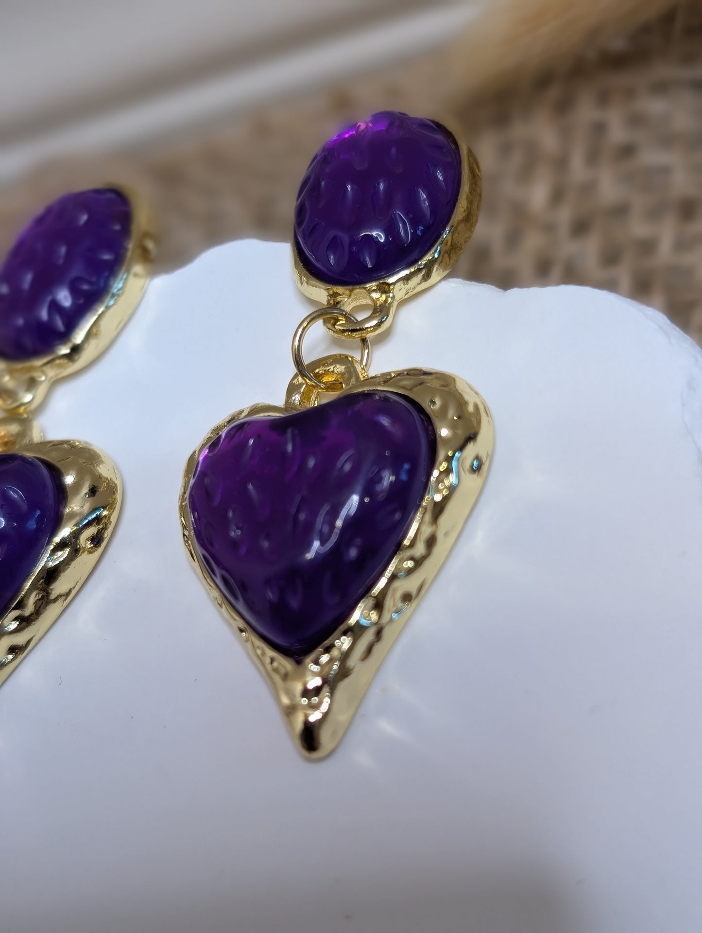 Zariah Amethyst Heart Earrings