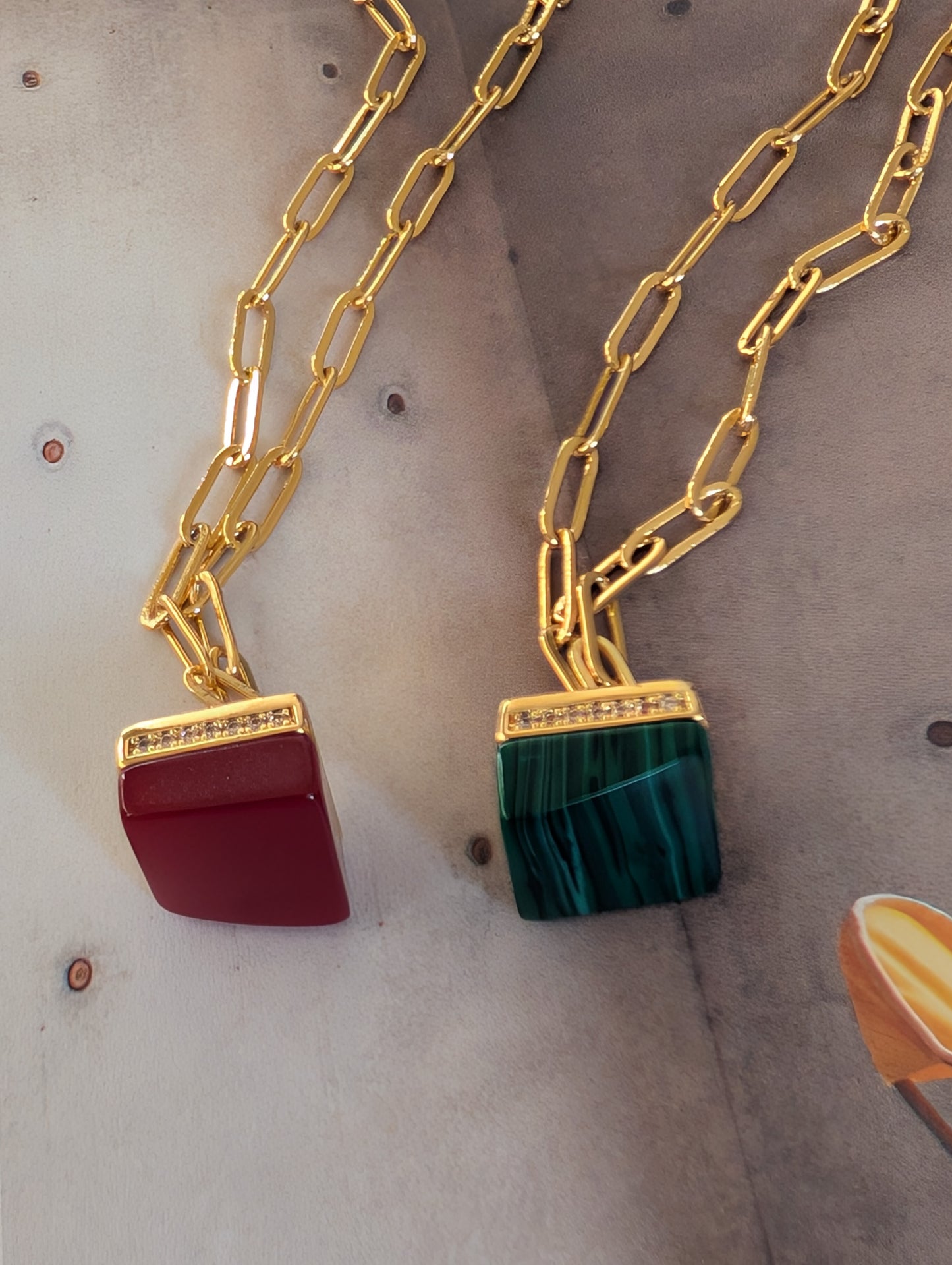 Regal Enamel Pendant Necklace