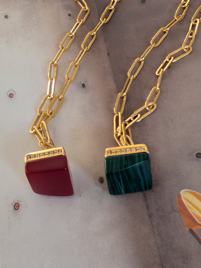 Regal Enamel Pendant Necklace