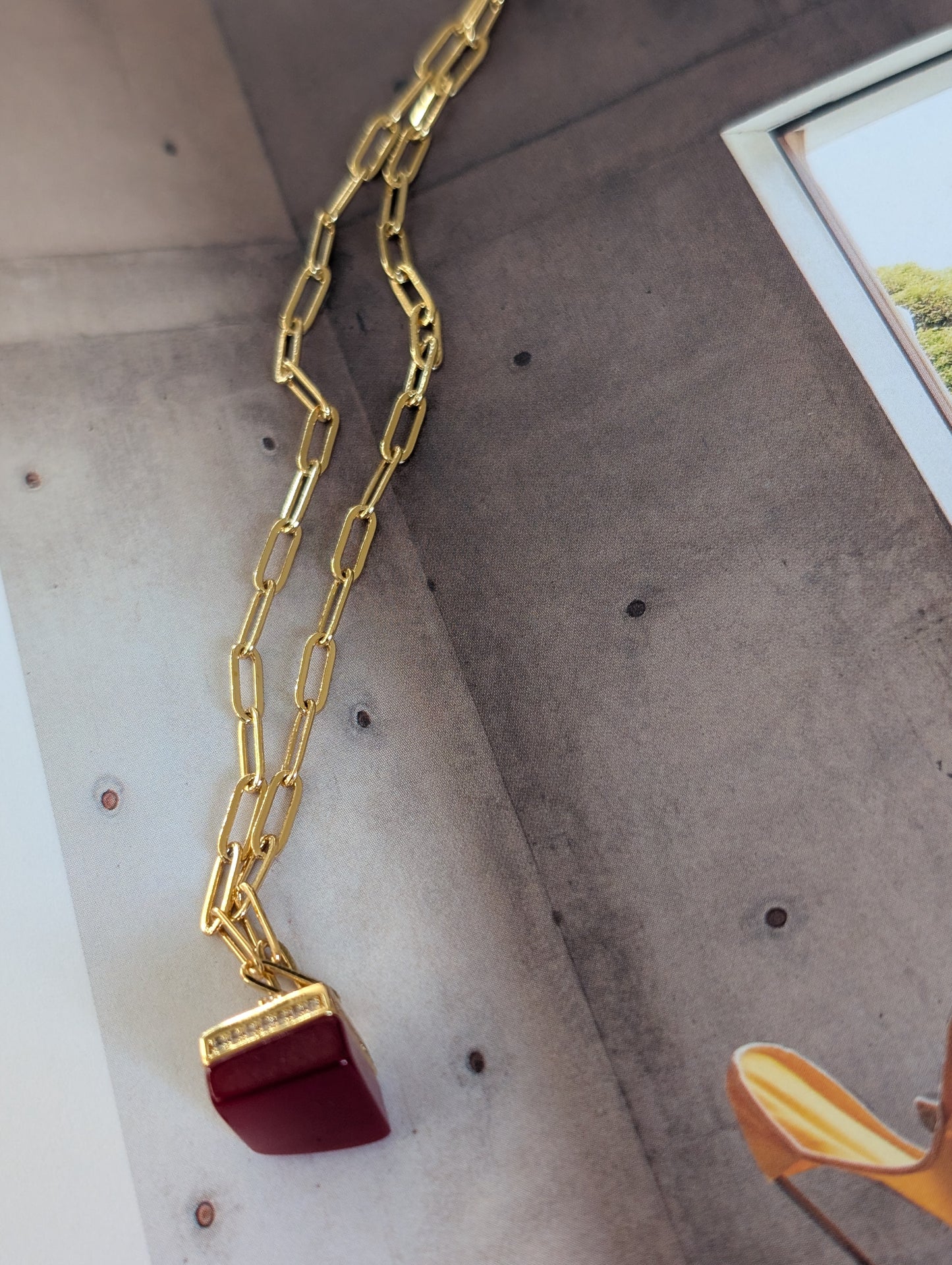 Regal Enamel Pendant Necklace