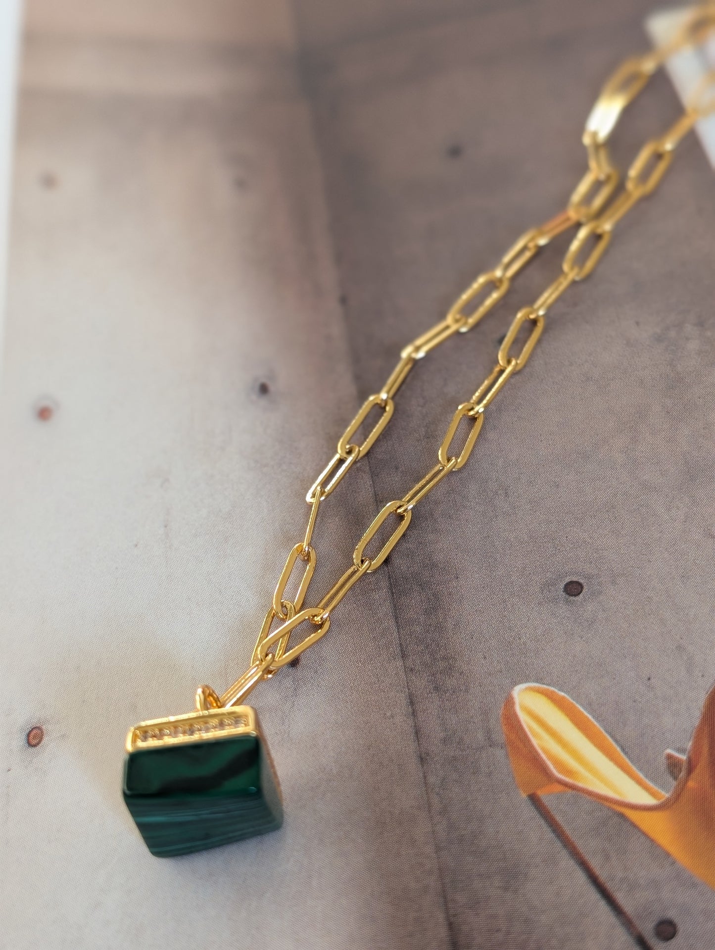 Regal Enamel Pendant Necklace
