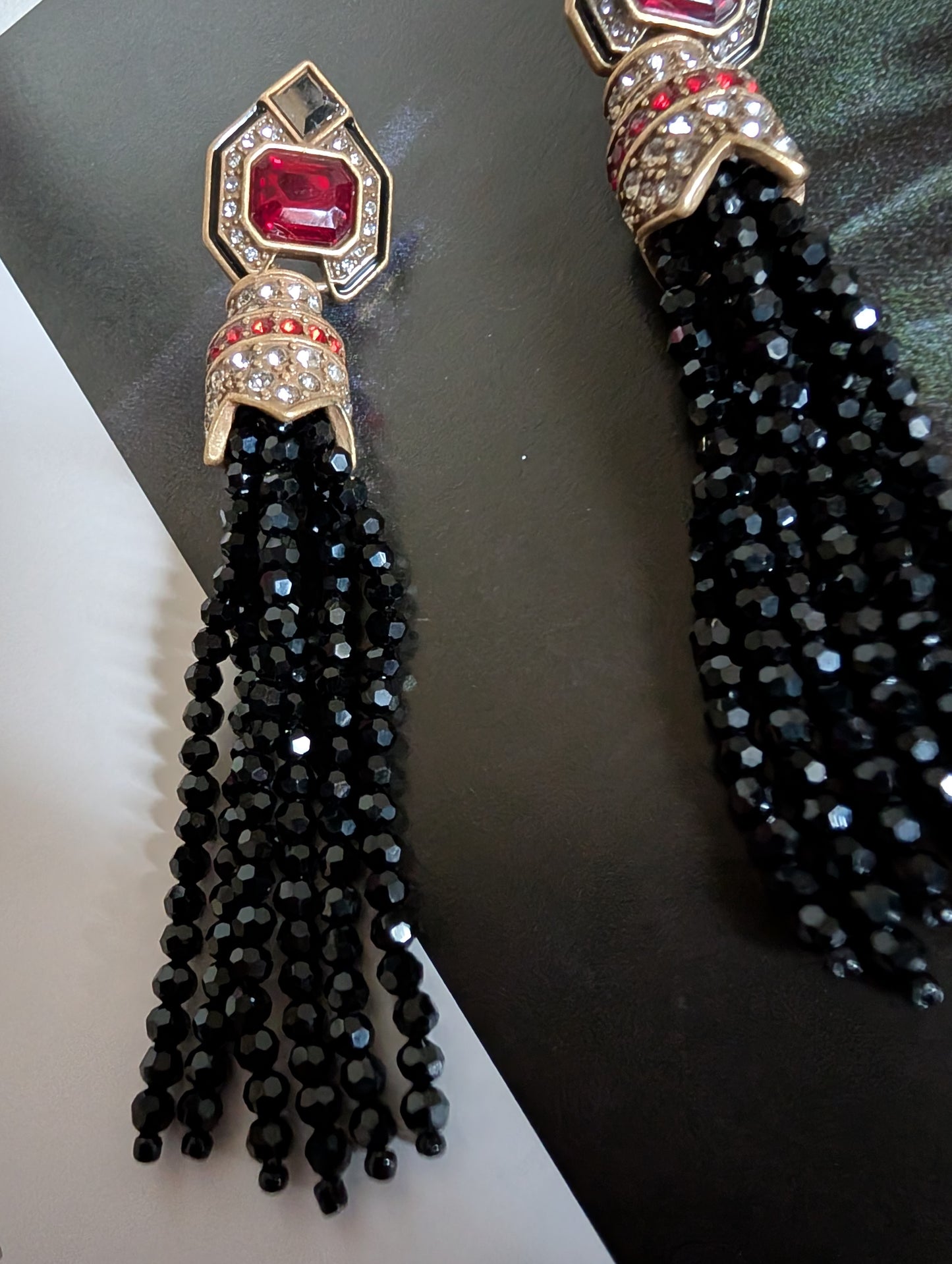 Midnight Cascade Tassel Earrings