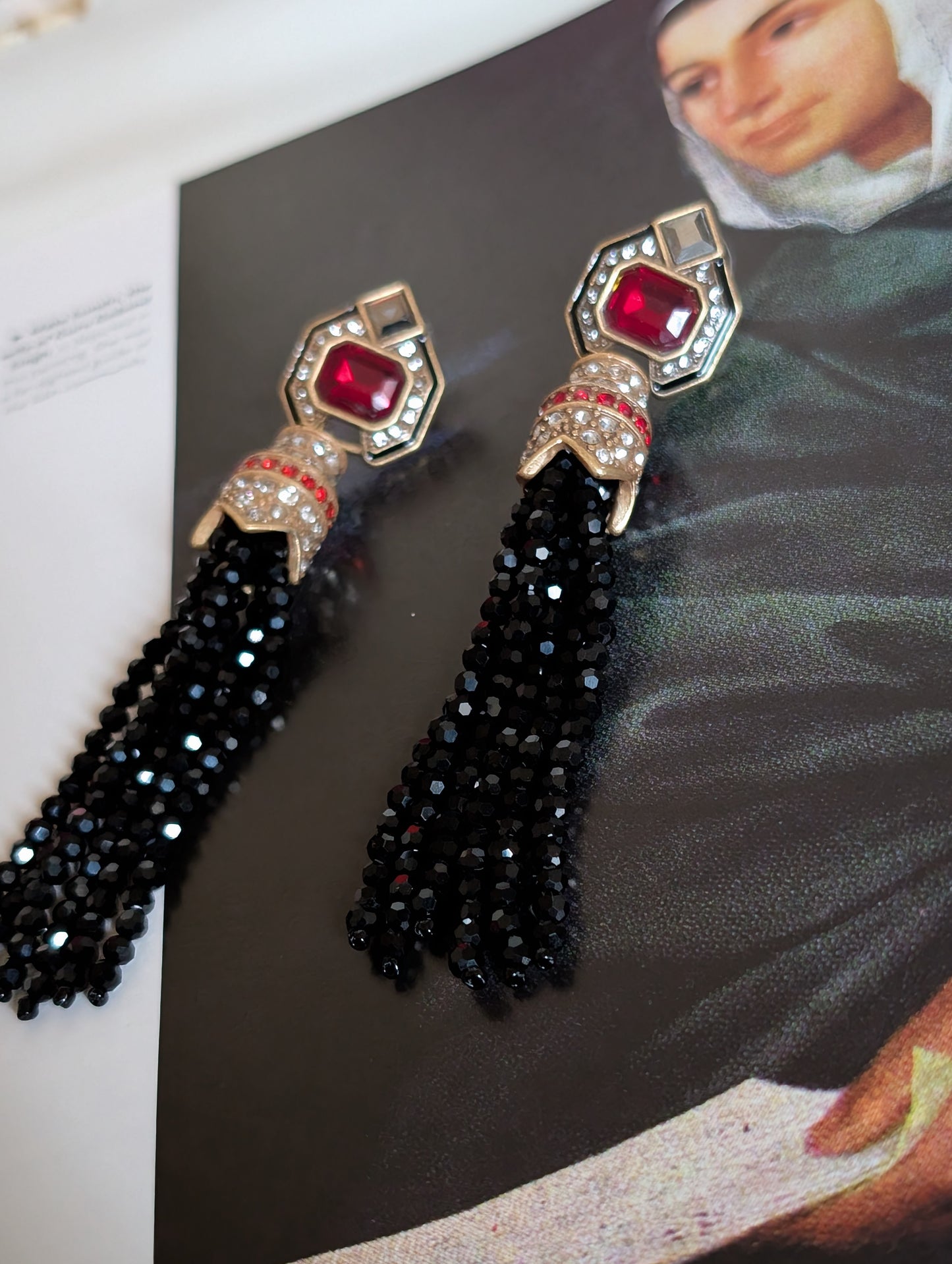 Midnight Cascade Tassel Earrings