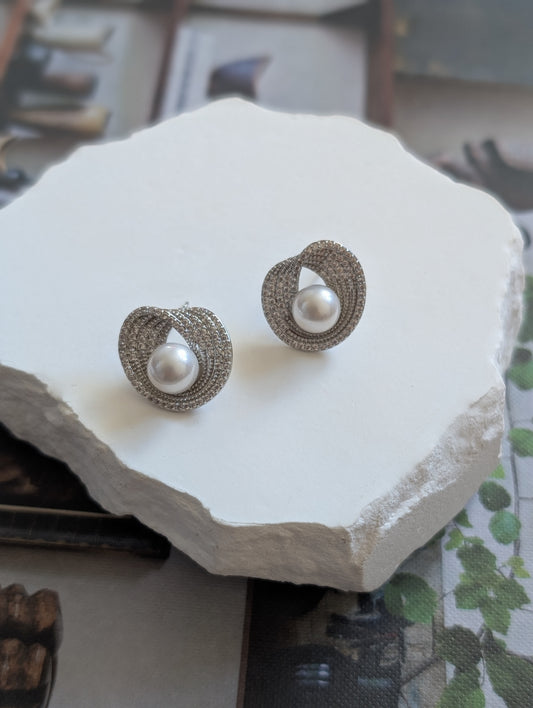 Celestial Halo Pearl Studs