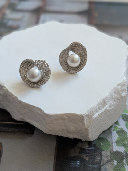 Celestial Halo Pearl Studs