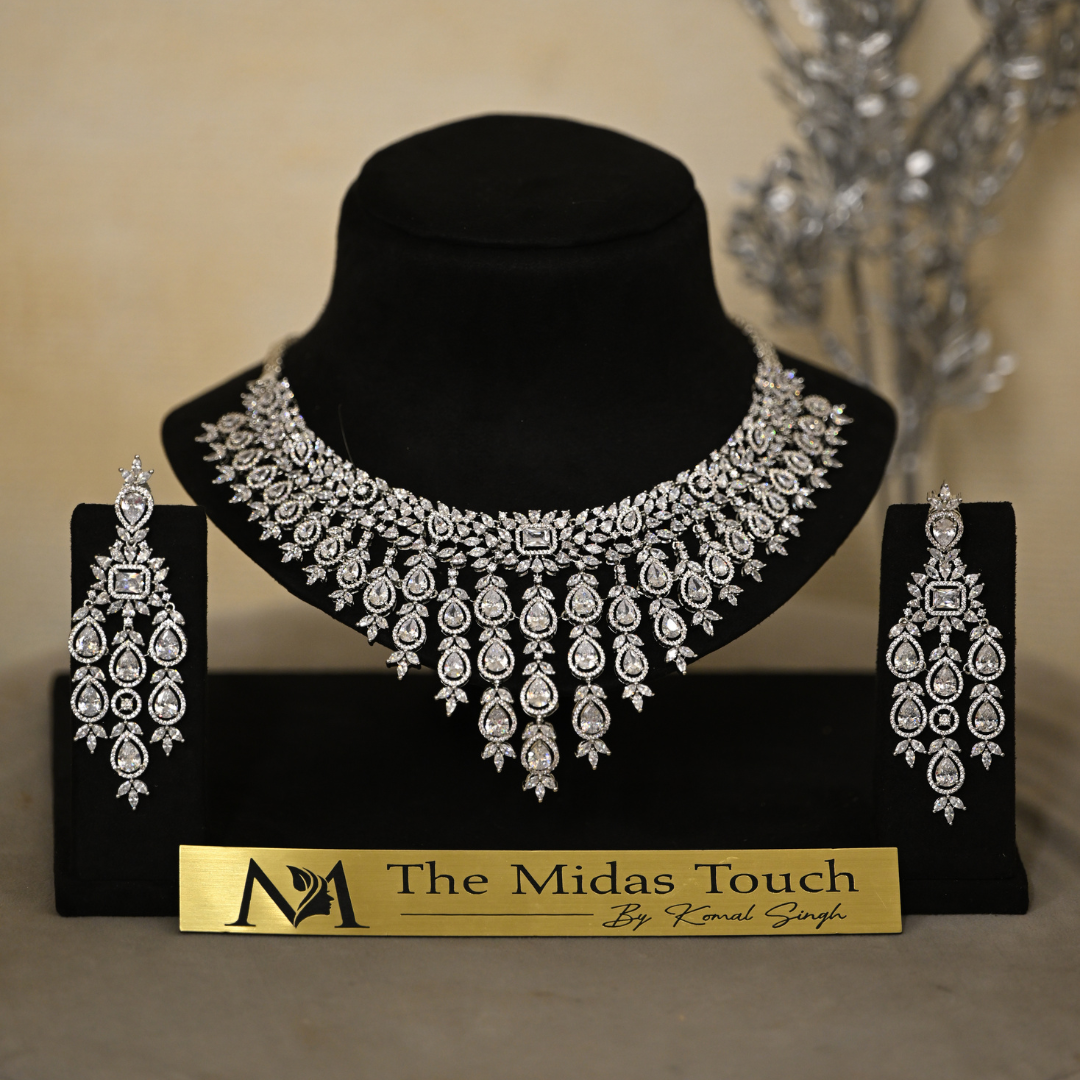 Aspen Victorian American Diamond Necklace Set - Midas Touch Jewelry