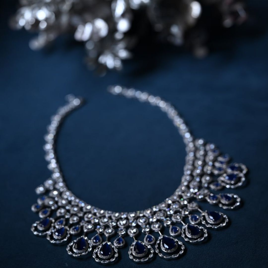 Avayah Sapphire Zirconium Diamond Necklace - Midas Touch Jewelry