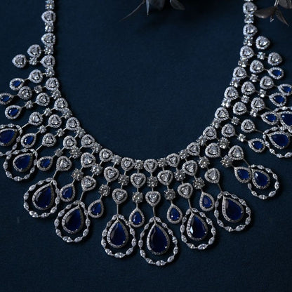 Avayah Sapphire Zirconium Diamond Necklace - Midas Touch Jewelry