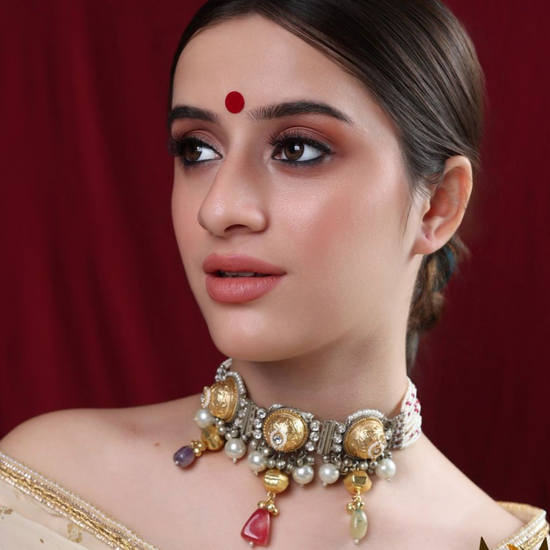 Rajwadi Polki Choker - Midas Touch Jewelry