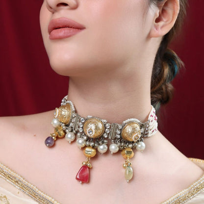 Rajwadi Polki Choker - Midas Touch Jewelry