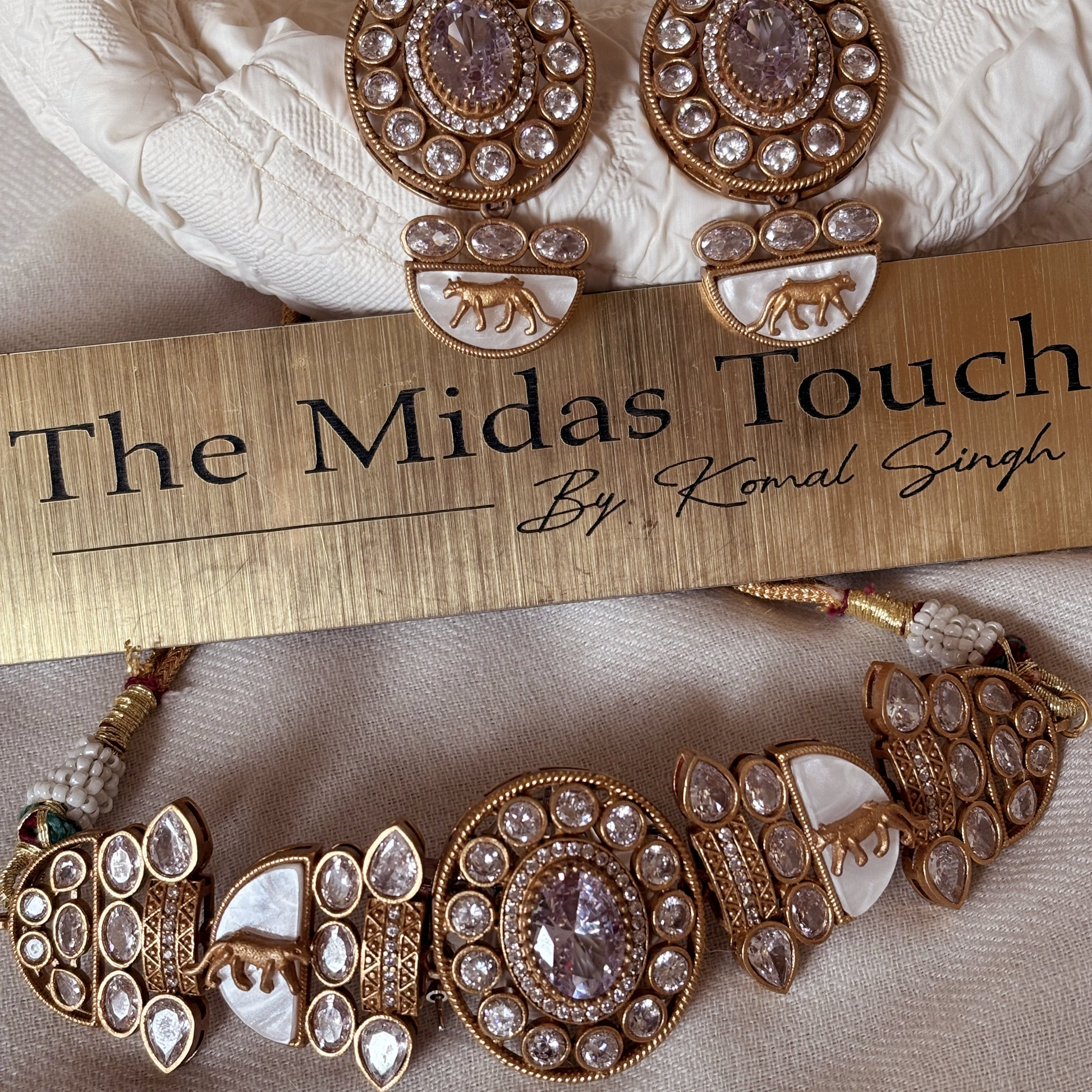 Designer Inspired - Pardus Kundan Necklace - Midas Touch Jewelry