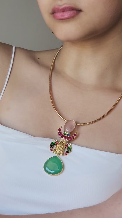 Maisie Green Meenakari Necklace