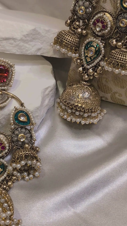 Majestic Meenakari Splendor Earrings