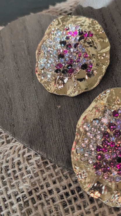 Gilded Semi Precious Stone Earrings
