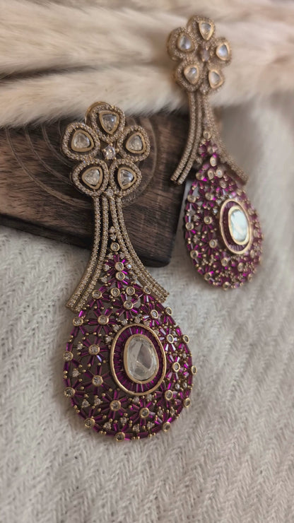 Amaya Ruby Chandelier Earrings