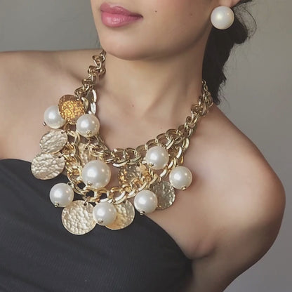 Marley Layered Pearl Statement Necklace