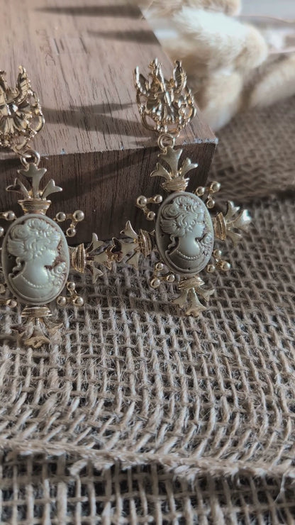 Anastasia Vintage Cameo Earrings